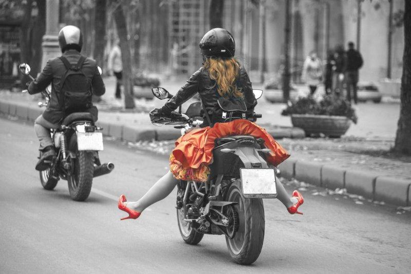 Girl on a motorcycle