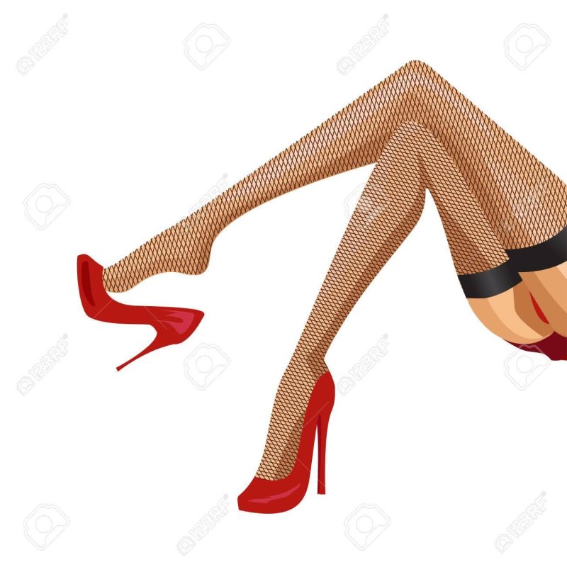 Stockings in a net and stilettos