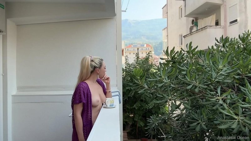 On the balcony