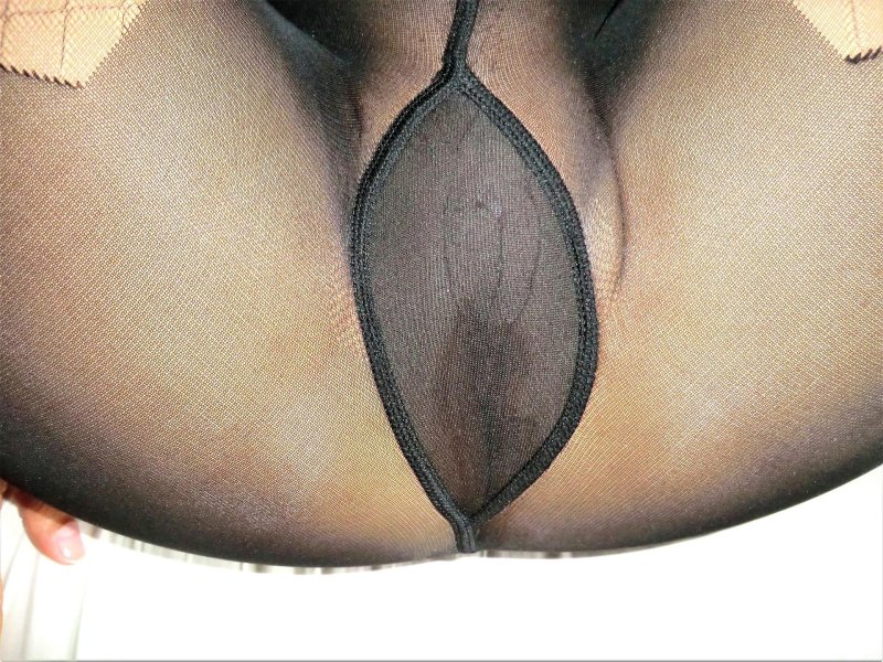 Naked in tights close -up