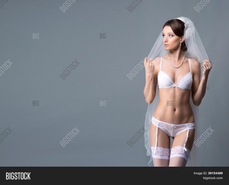 Bride in underwear