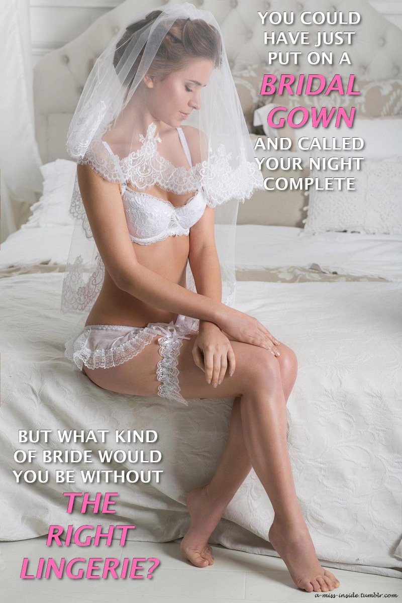 Bride in underwear