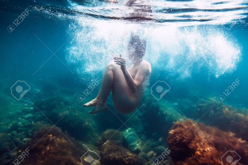 Underwater shooting in the style of nude