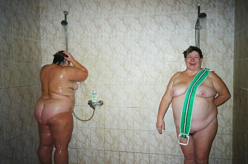 Fat women in the sauna