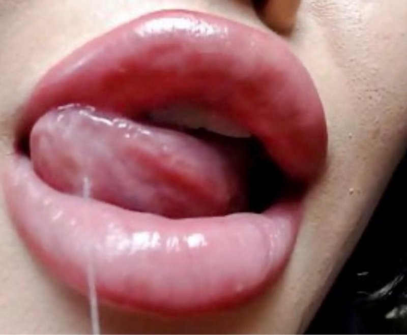 Girl saliva