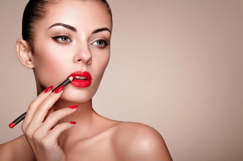 Girl with lipstick