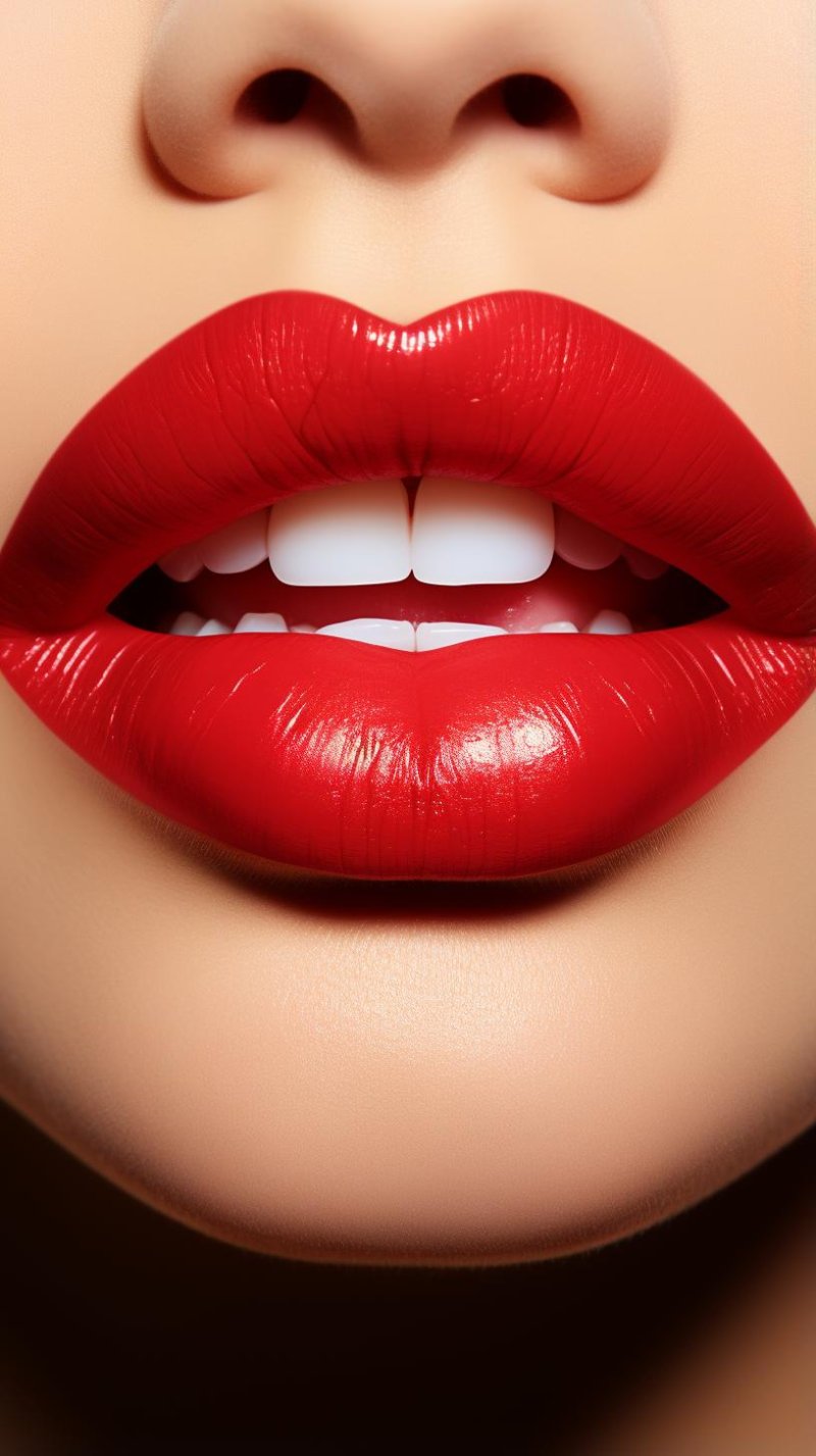 Lips with lipstick