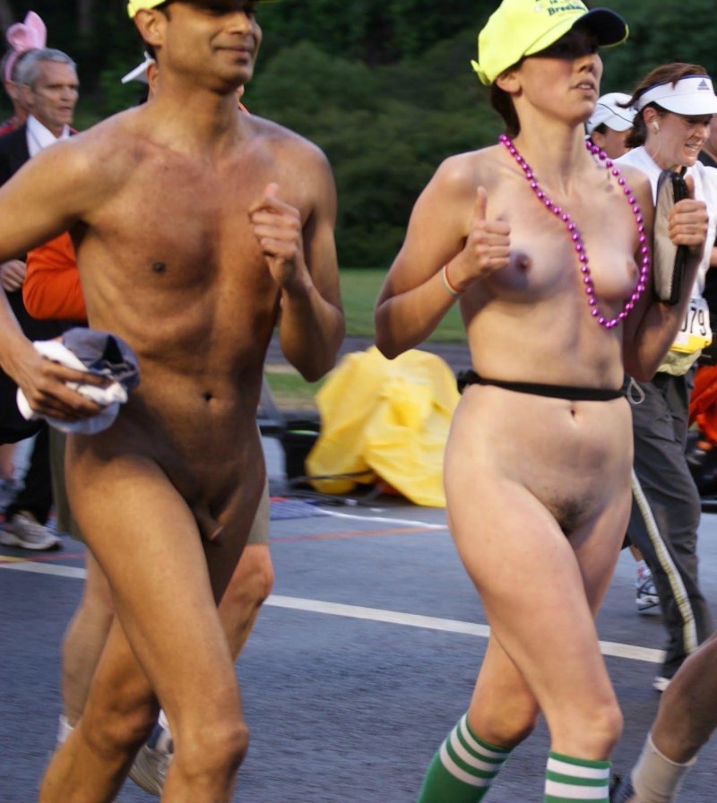 Run of naked women in Spain