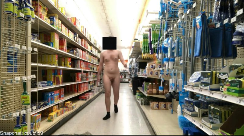 Naked women in a supermarket