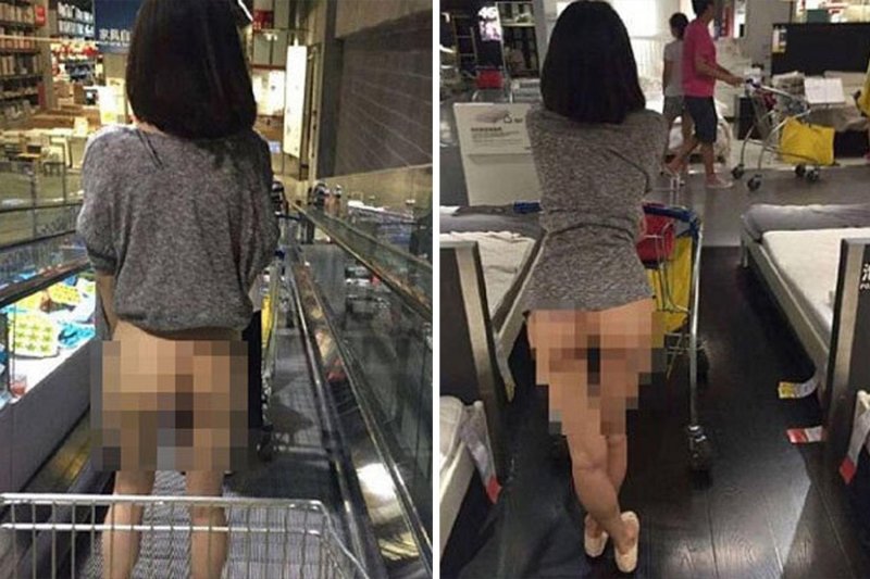 Semi -naked Chinese women