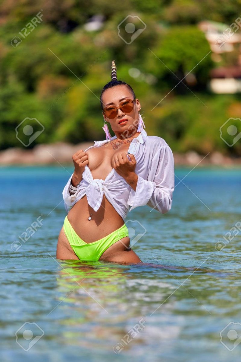 Girl in a wet shirt