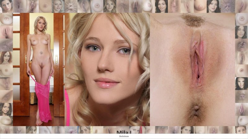 Face and blond vagina