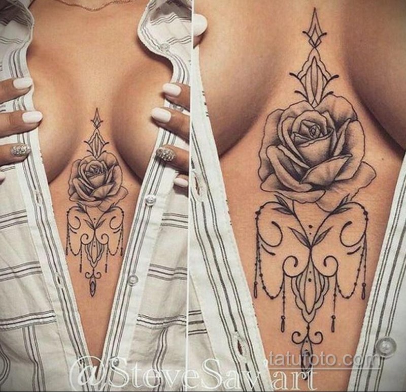 Tatata on the chest of women