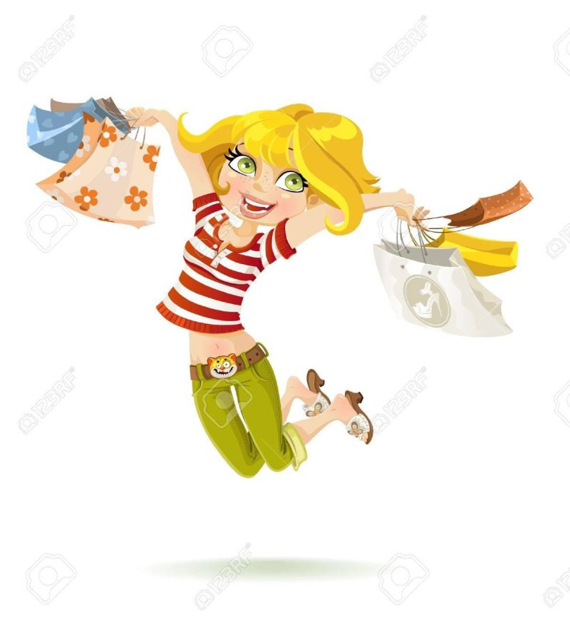 Girl with bags