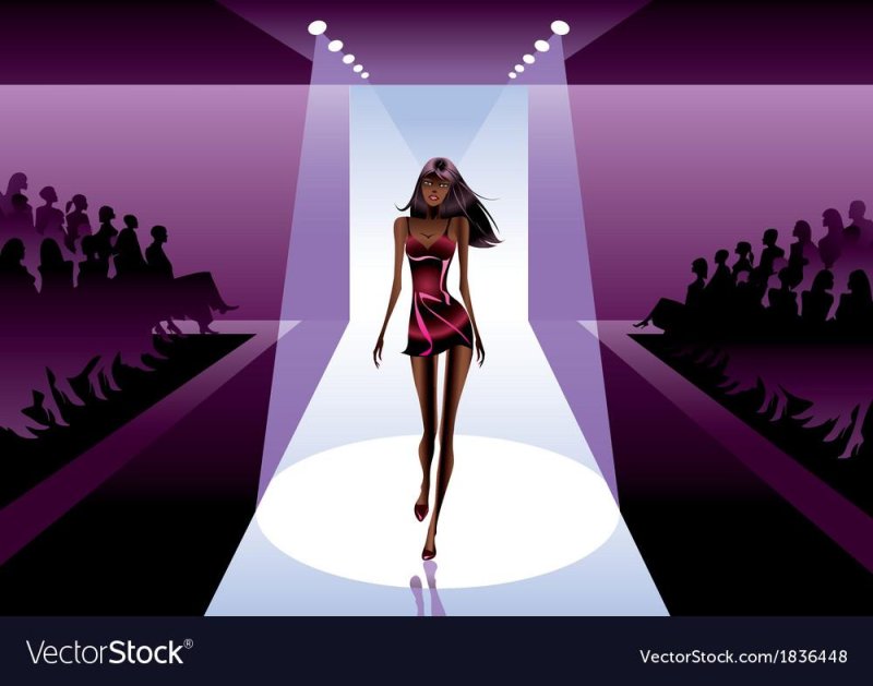 Model on the catwalk drawing