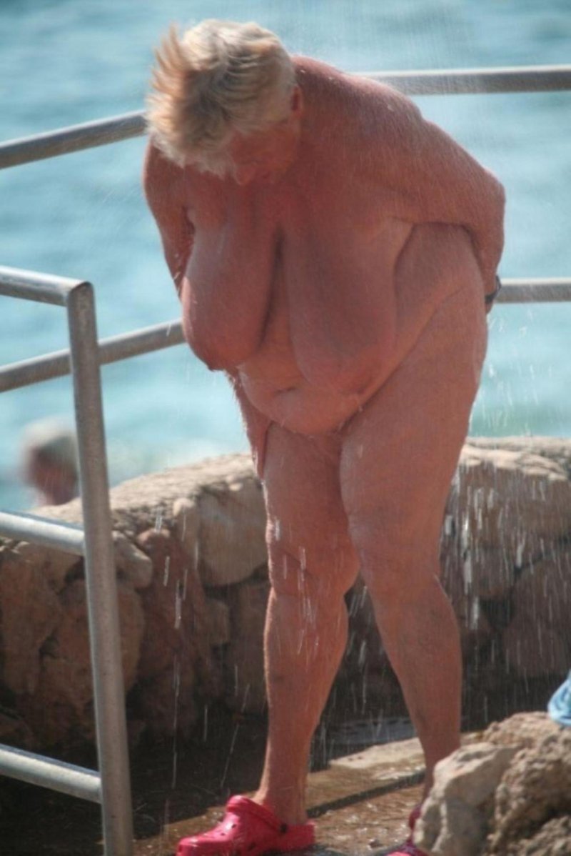 Elderly women topless