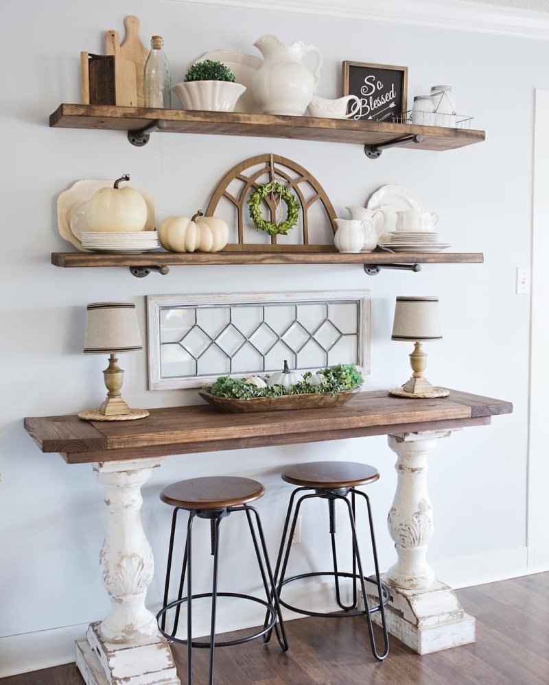 Vintage kitchen shelves