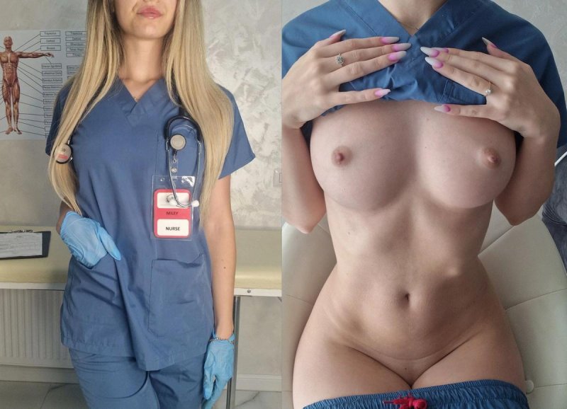 Dressed and stripped women