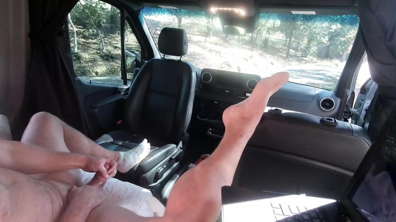 Cums in the car
