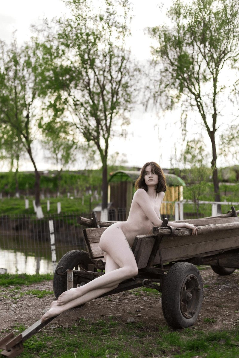 Woman in a village