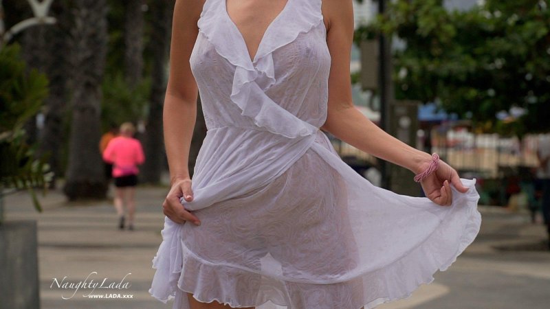 Girl in transparent clothes