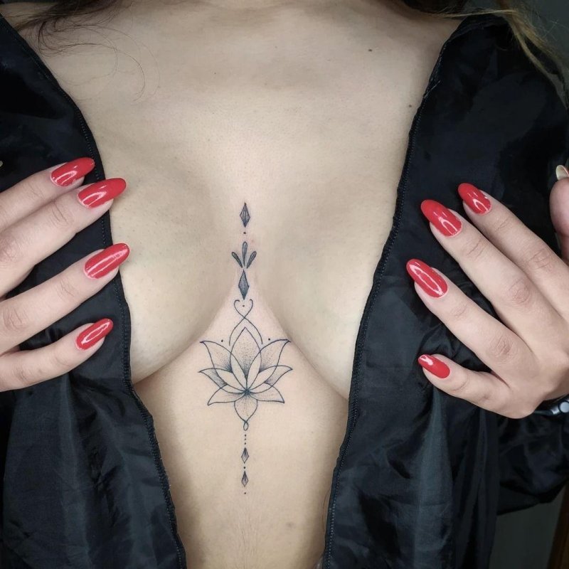 Tattoo between the sternum in girls