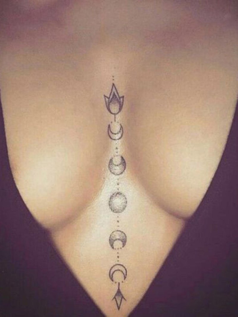 Tattoo between the breast sketch