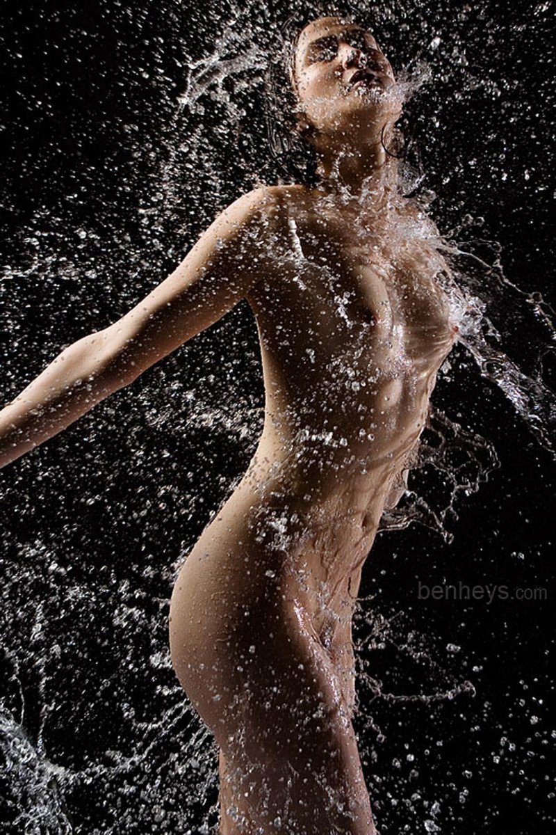 Naked chicks and spray water