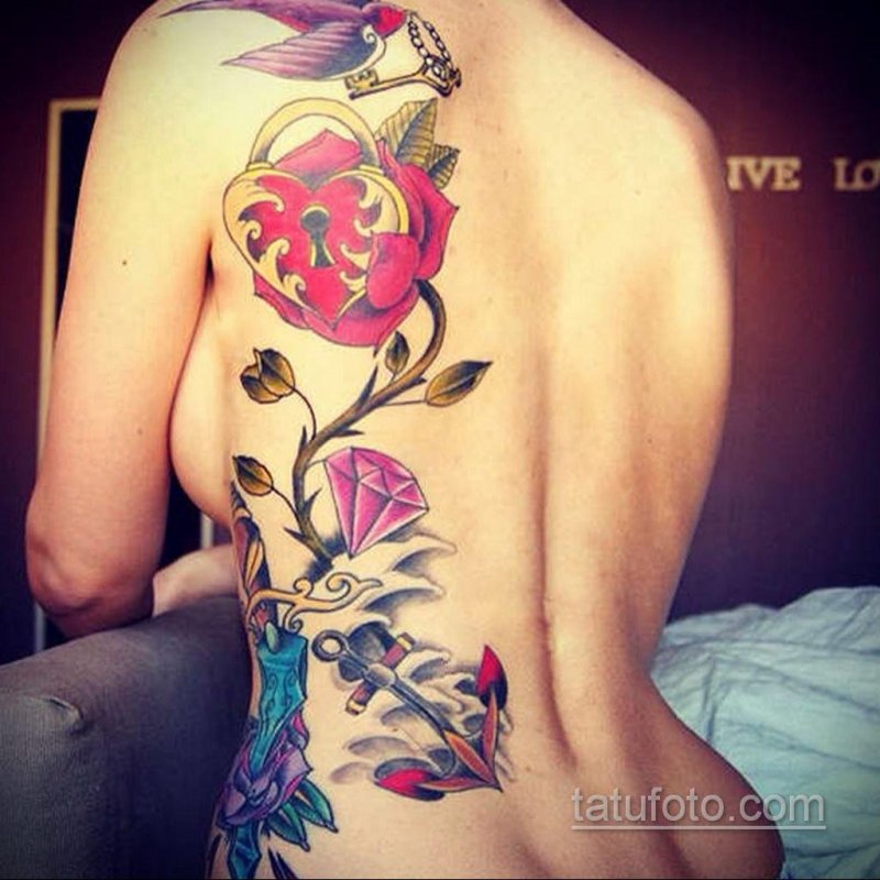 Rose tattoo on the back