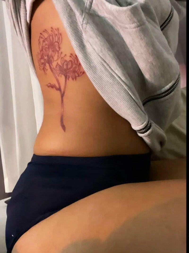 Tattoo on the female hip
