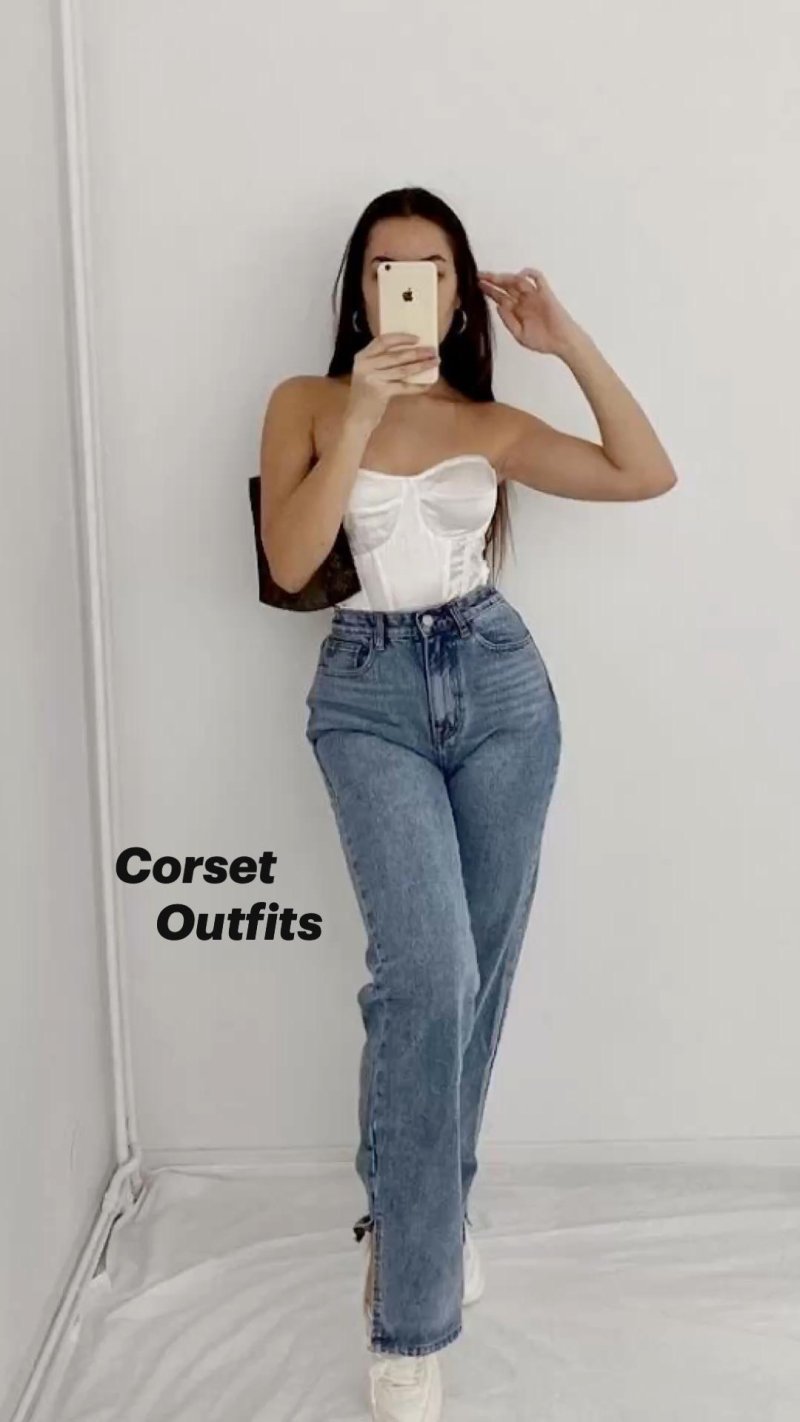 Jeans with a corset female