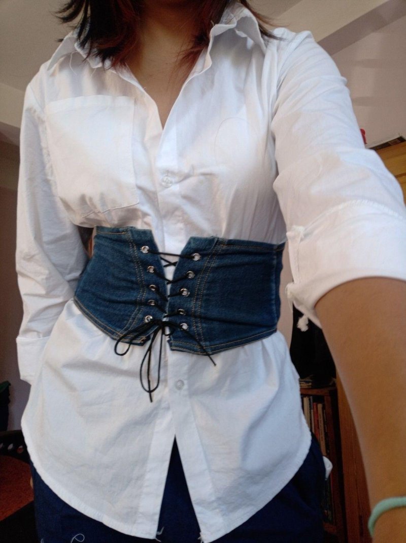 Denim waver corset