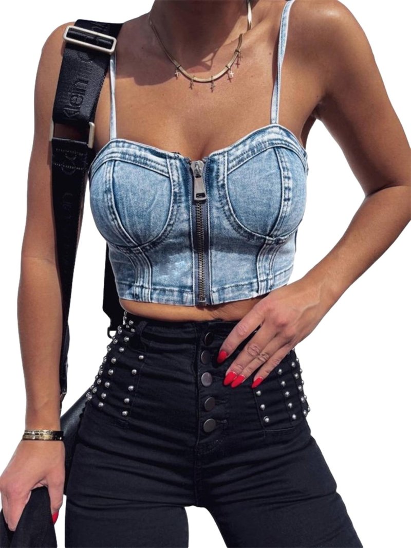 Denim corset