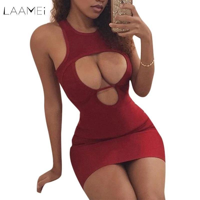 Erotic dress with open breasts