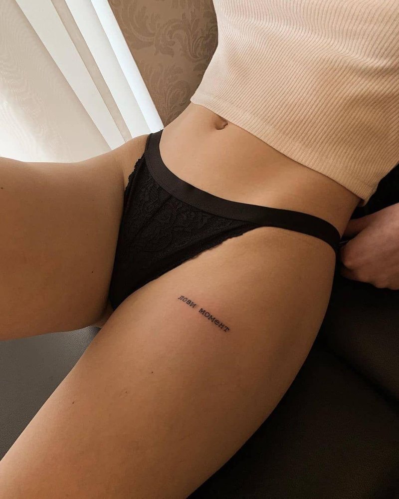 Aesthetic tattoo for girls on the hip