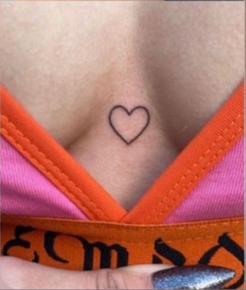 Heart tattoo on the chest