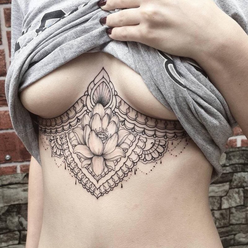 Tattoos for girls under the chest