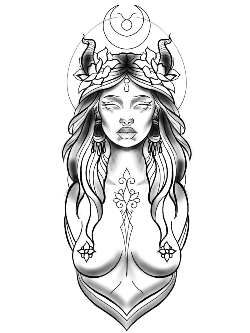 Sketch tattoo girl