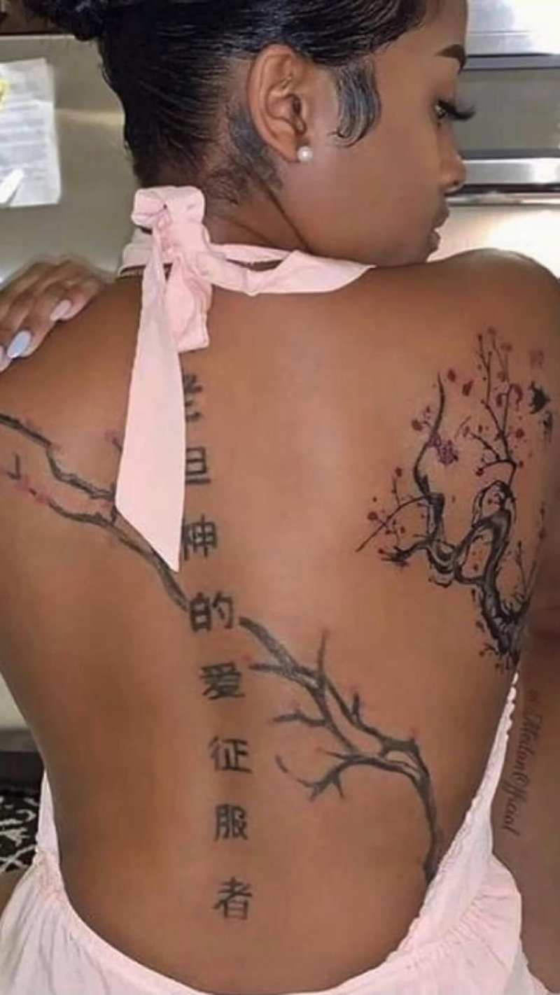 Tattoo on the back for girls