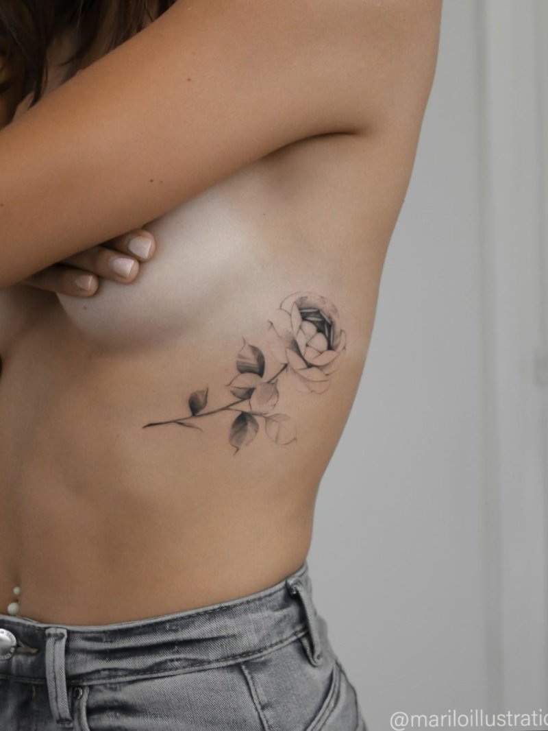 Breast tattoos flowers