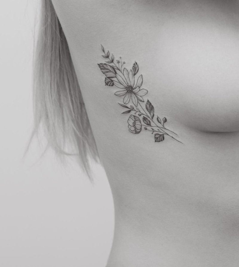 Beautiful tattoo under the chest