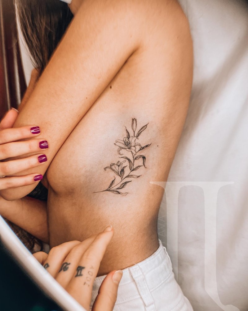 Puma tattoo for girls on ribs
