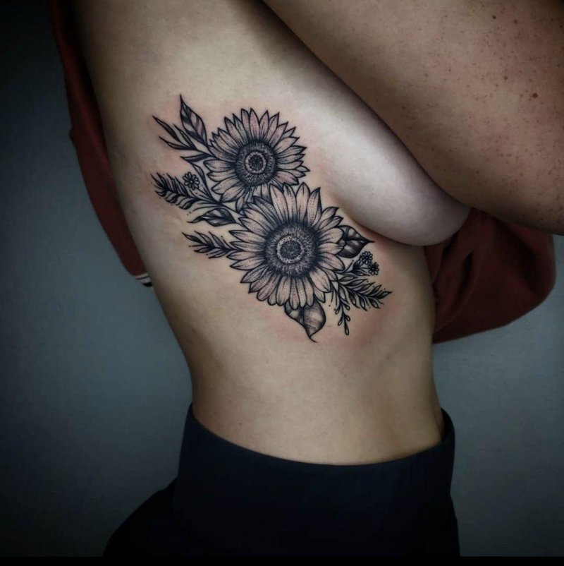 Sunflower tattoo for girls