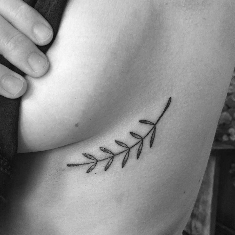 Tattoo twig on a collar