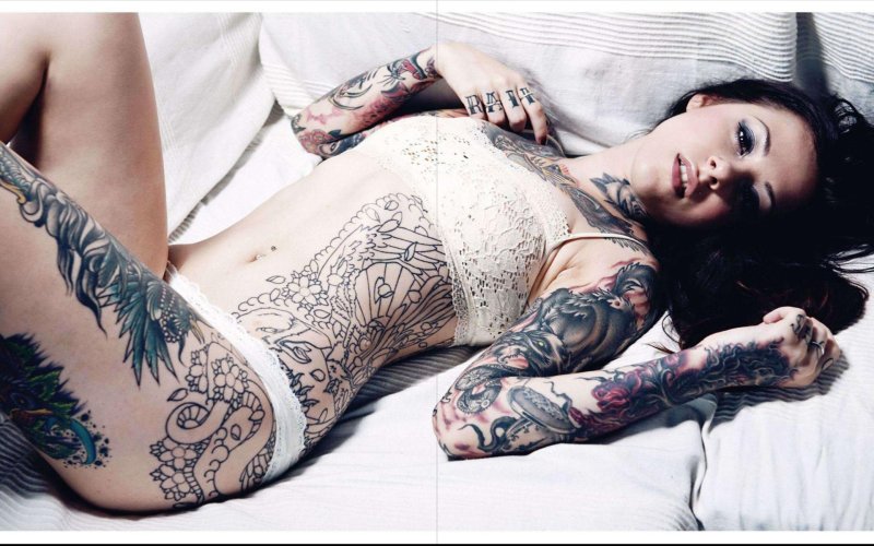 Girl with tattoos