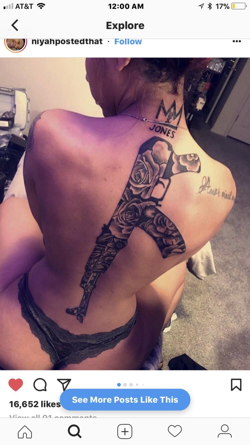 Tattoo Pistol on the back
