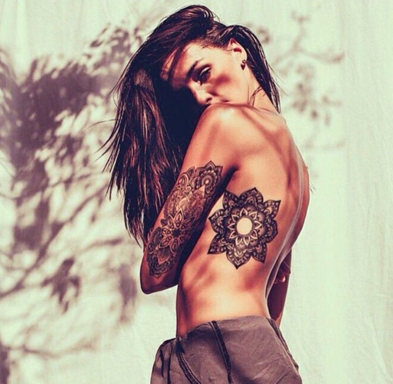 Tattoo on the side of girls