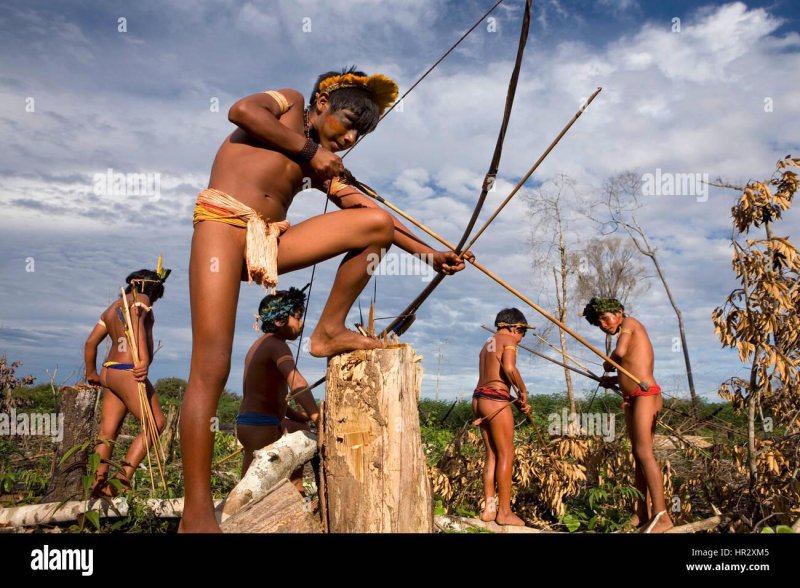 Indians from the Xingu River Brazil Girls