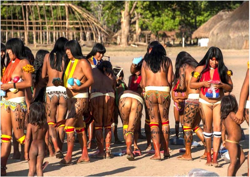 Naturism Indians from the Xingu River Brazil
