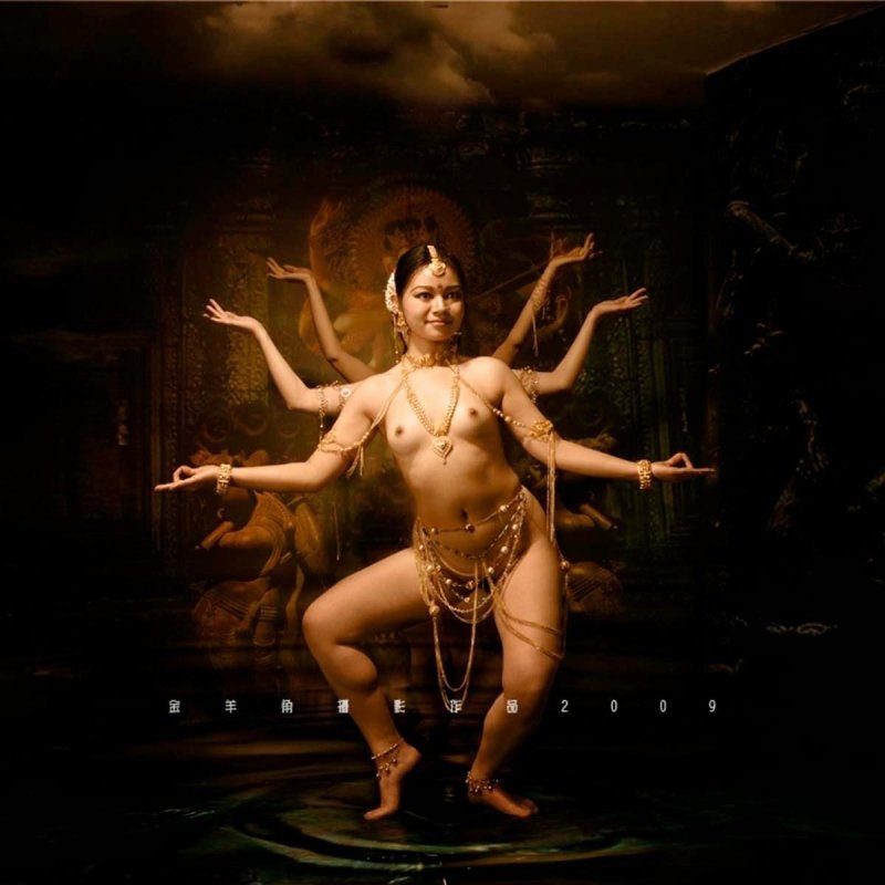 Naked dancers of the Apsara